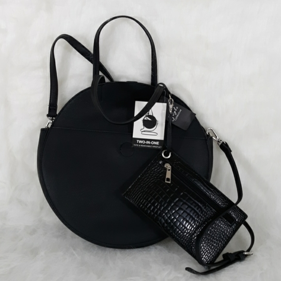 Style Collective Black Tote Purse wi. Wristlet NWT - Picture 1 of 8
